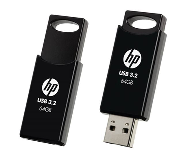 HP 712B 64GB USB 3.2 Flash Drive Memory Stick Thump Key External Storage Capless Sliding Design for Windows/Mac (to bundle with HP/Lenovo >16GB/32GB) USHP-712B-64GP
