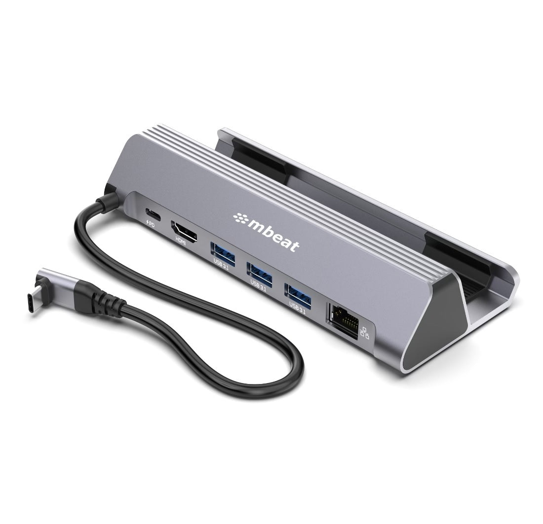 mbeat USB-C Gaming Dock for Steam Deck & ROG Ally 100W PD pass-through 4K@60Hz (3840 x 2160) Gigabit Ethernet up to 10/100/1000Mbps 5Gbps data MB-DOCK-SA01