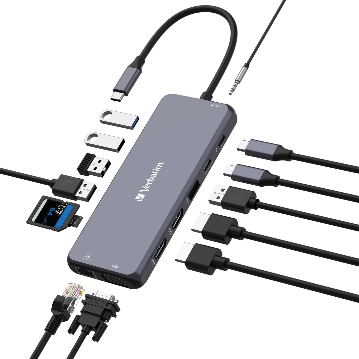 Verbatim USB-C Pro Multiport Hub- 14 Ports 32154
