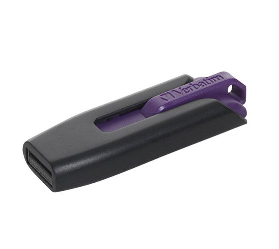 Verbatim 32GB V3 USB3.0 Purple Store'n'Go V3; Retractable USB Storage Drive Memory Stick, Save and Backup Files, Reliable and Essential. Retail 65265