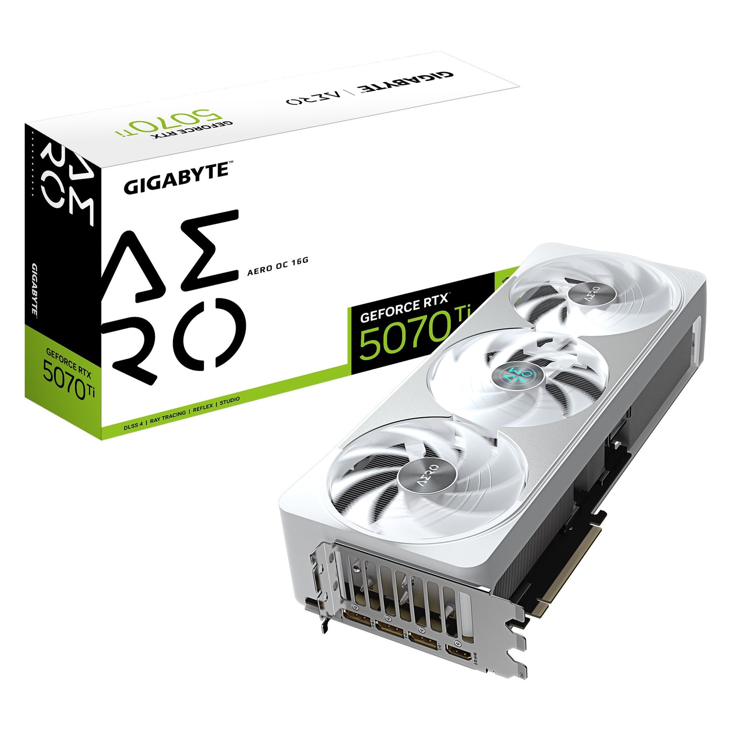 Gigabyte GeForce RTX 5070 Ti AERO OC 16G, 2588 MHz, CUDA 8960, 28 Gbps, GDDR7, 256 bit, PCI-E 5.0, PSU 750W, DisplayPort 2.1b x3 HDMI 2.1b x1 GV-N507TAERO OC-16GD
