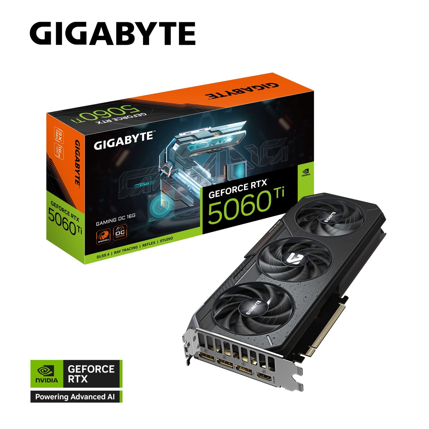 Gigabyte GeForce RTX 5060 Ti GAMING OC 16G, 2647 MHz, CUDA TBD, 28 Gbps, GDDR7, 128 bit, PCI-E 5.0, PSU 650W, DisplayPort 2.1b *3 HDMI 2.1b *1 GV-N506TGAMING OC-16GD