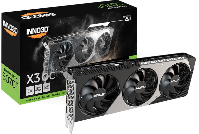 INNO3D nVidia GeForce RTX 5070 TI X3 OC 16GB GDDR7 2482 MHz Boost Clock, RAM 28 Gbps, 3x DP, 1xHDMI 300x116x41mm N507T3-16D7X-176068N