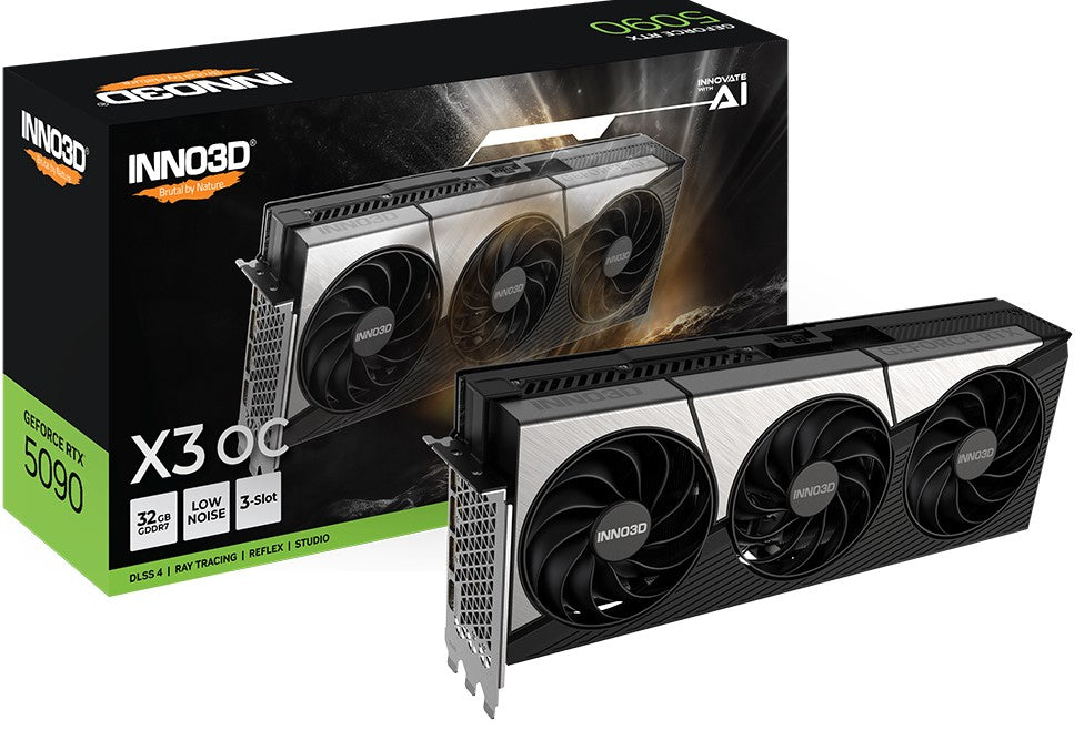INNO3D nVidia GeForce RTX 5090 X3 OC 32GB GDDR7 2452MHz Boost Clock, RAM 28Gbps, 3x DP, 1xHDMI 333x137x60mm (3-slot) N50903-32D7X-17593928