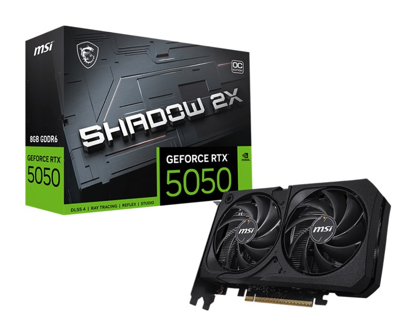 MSI nVidia GeForce RTX 5050 8G SHADOW 2X OC, Boost: 2602 MHz, CUDA 2560 Units, 8GB GDDR6, HDMI x 1 (embargo) GeForce RTX 5050 8G SHADOW 2X OC