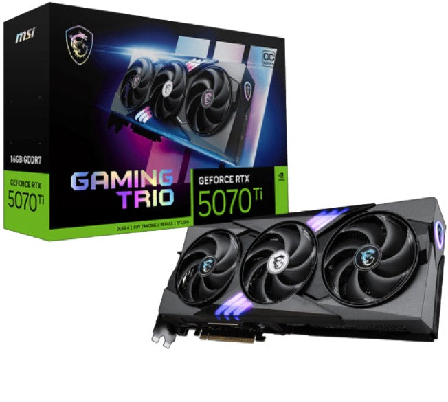 MSI nVidia GeForce RTX 5070 Ti 16G GAMING TRIO OC, PCI Express en 5, Boost: 2572 MHz, CUDA 8960 Units, 16GB GDDR7, HDMI x 1 GeForce RTX 5070 Ti 16G GAMING TRIO OC