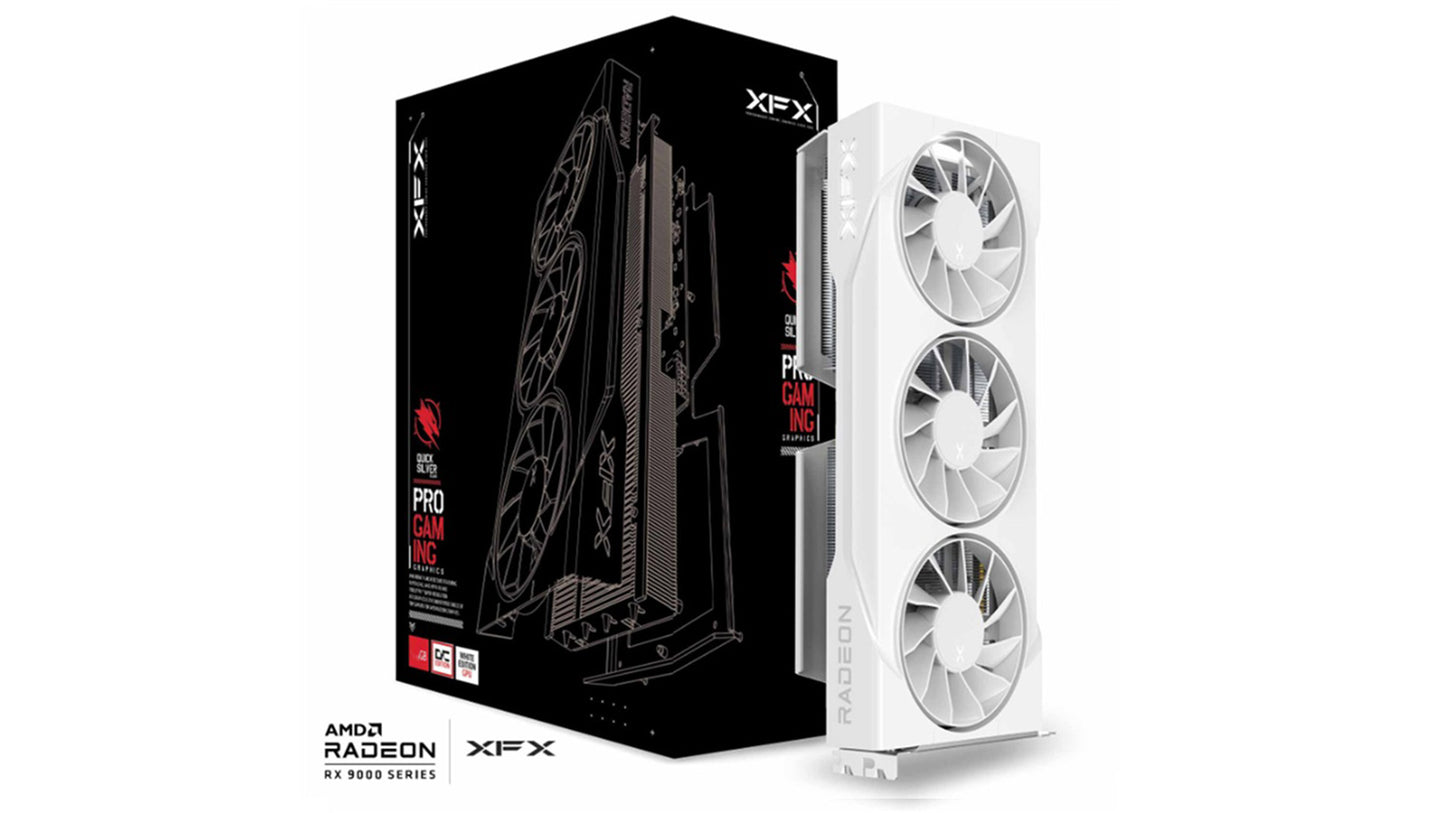 XFX Swift AMD Radeon RX 9060XT OC White Triple Fan Gaming Edition with 16GB GDDR6 HDMI 2xDP, AMD RDNA 4 (RX-96TS316W7) RX-96TS316W7
