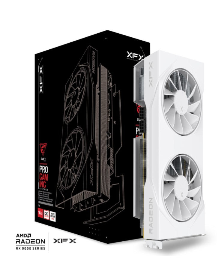 XFX Swift AMD Radeon RX 9070 OC White Dual Fan Gaming Edition with 16GB GDDR6 HDMI 3xDP, AMD RDNA 4 (RX-97SWFT2WQ) RX-97SWFT2WQ