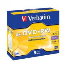 Verbatim DataLifePlus DVD+RW Jewel Case 5 Pack 4x  95043