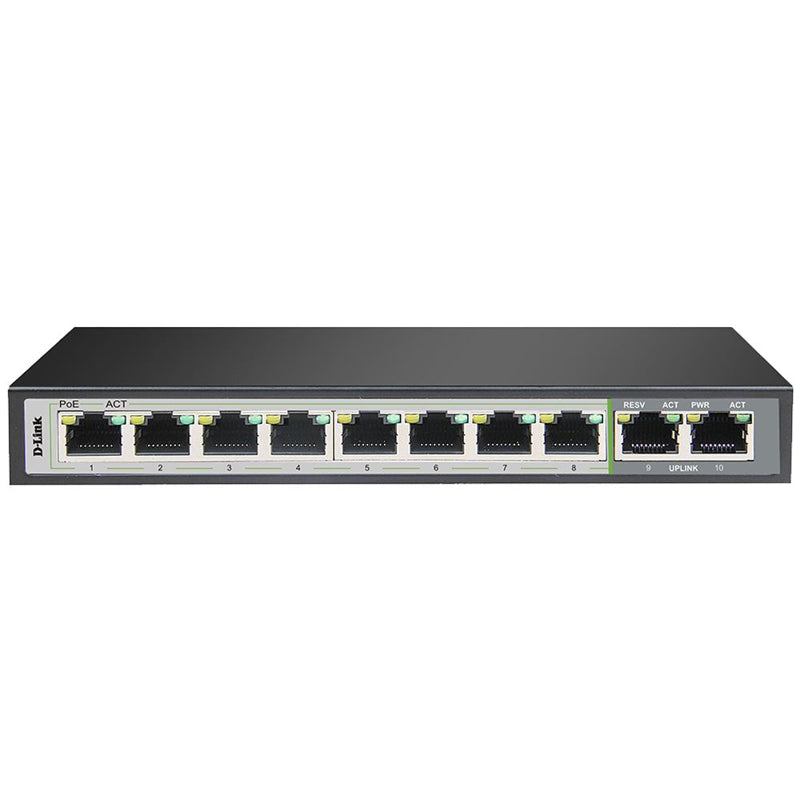 D-Link DGS-F1010P-E 10-Port Gigabit PoE Switch with 8 Long Reach PoE & 2 Uplink DGS-F1010P-E