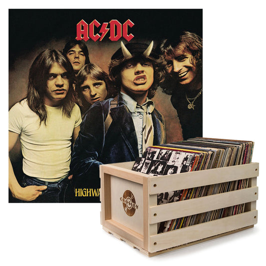 Crosley Record Storage Crate AC/DC Highway To Hell Vinyl Album Bundle SM-5107641-B