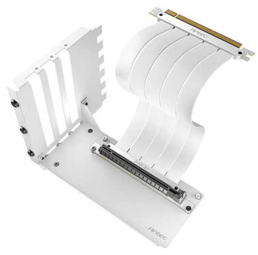 Antec Vertical Bracket with PCI-E 4.0 Cable Kit White (200mm). Universal - RTX 4050 / 4060 / 4070 and AMD 6000 series AT-RCVB-W200-PCIE4