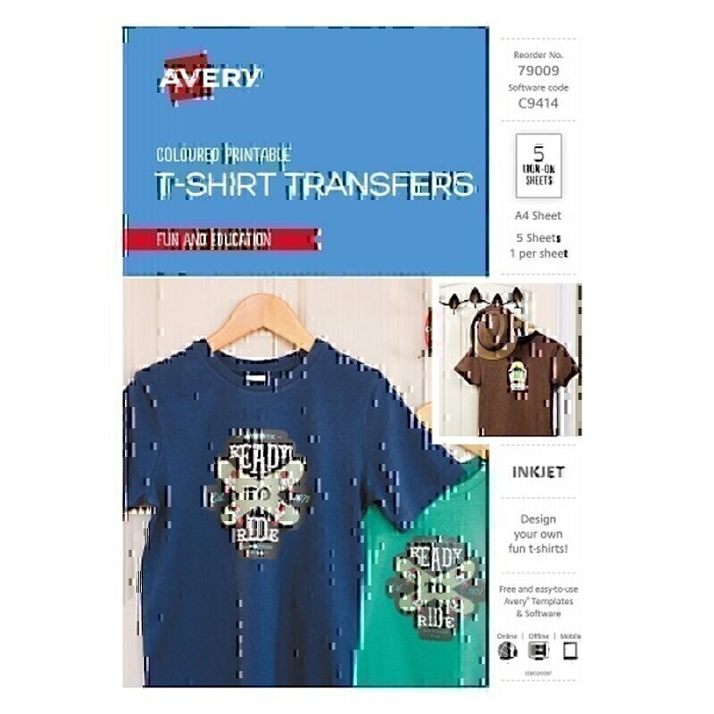 Avery T-Shirt Transfer Colour Pk5 - 79009