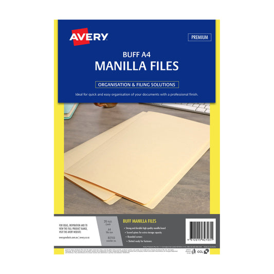 AV Manilla Folder Buff A4 Pk20 320x241mm - 82703