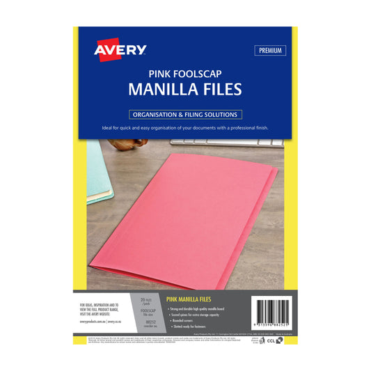 AV Manilla Folder Pink FC Pk20 355X241mm - 88252