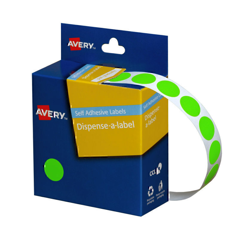 Avery Dispenser 14mm Green Roll700 - 937296