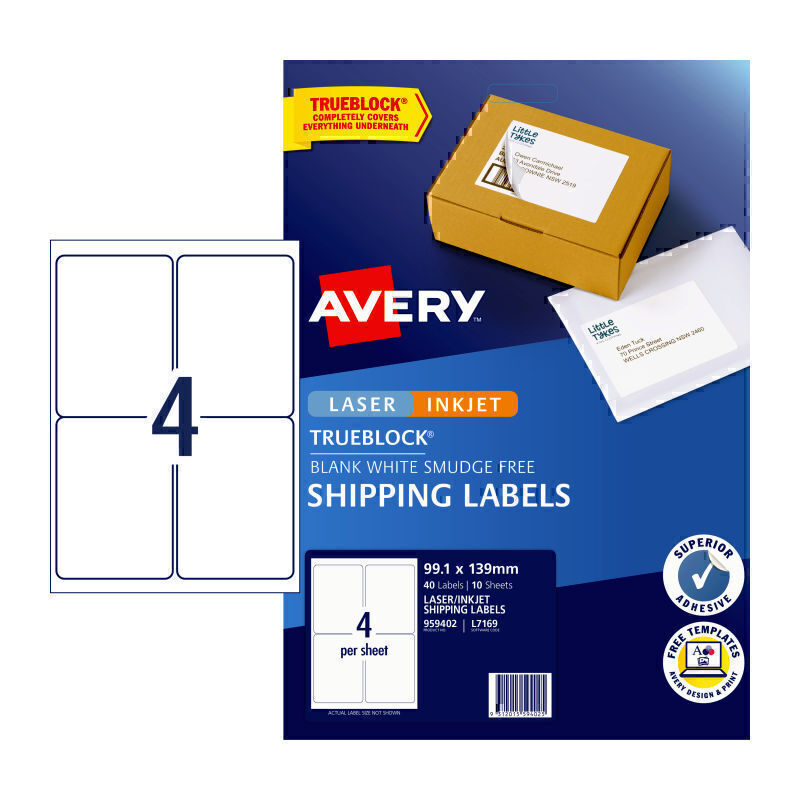 Avery IP Label White L7169 4Up Pk10 - 959402