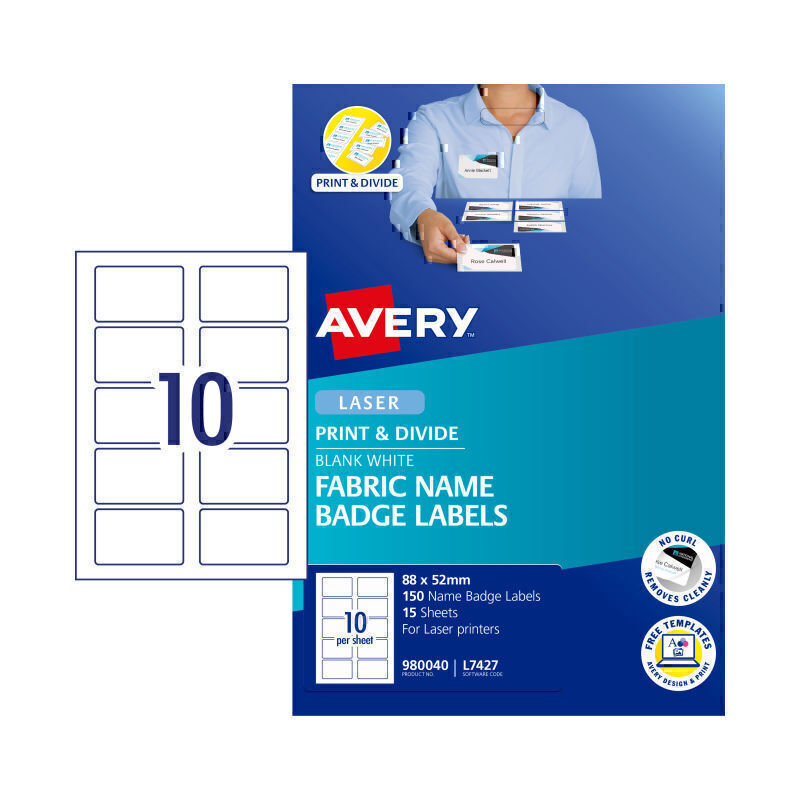 Avery Name Badge L7427 10 Up Pk15 - 980040