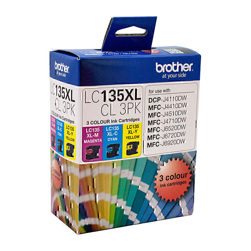 Brother LC135XL CMY Colour Pk up to 1200 pages per colour - LC-135XLCL3PK