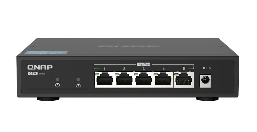 QNAP QSW-1105-5T 5 Port Gigabit Switch, Supports up to 2.5Gbe Connectivity, Plug and play QSW-1105-5T