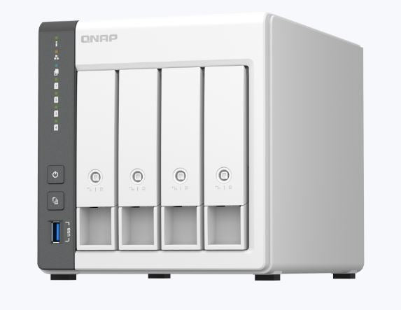 QNAP TS-433-4G 4 Bay NAS 64-bit ARM 4-core Cortex-A55 2.0GHz, 4GB On Board, Mali-G52 GPU, 2.5G Ethernet, WOL, 2*USB2, 1*USB3.2 Gen1 TS-433-4G