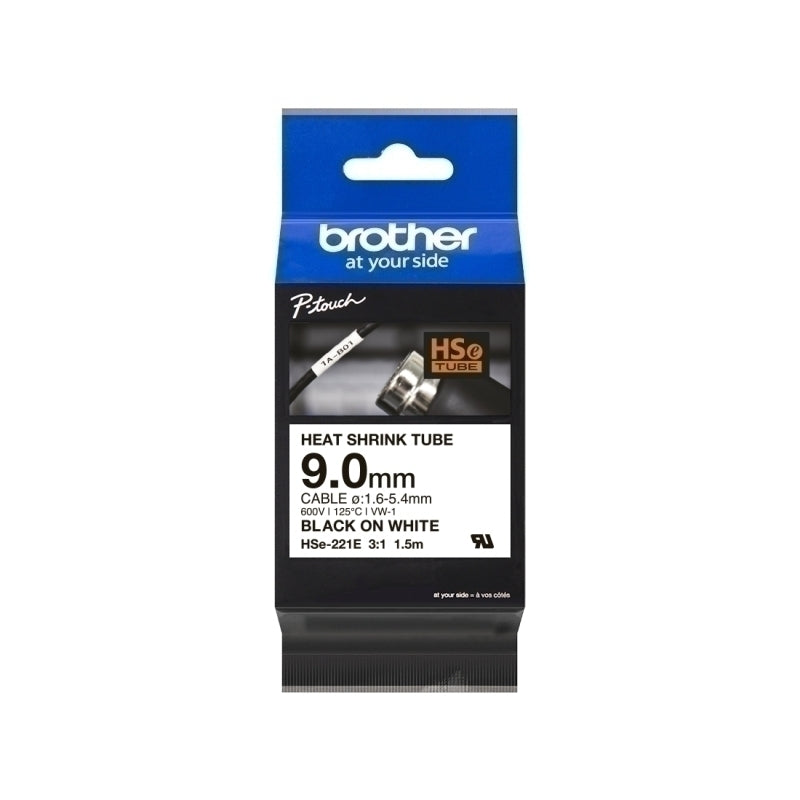 Brother HSe221E Labelling Tape 9mm x 1.5m - HSE-221E