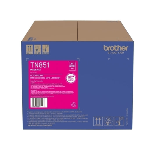 Brother TN851 Magenta Toner Cartridge 6,500 Pages - TN-851M