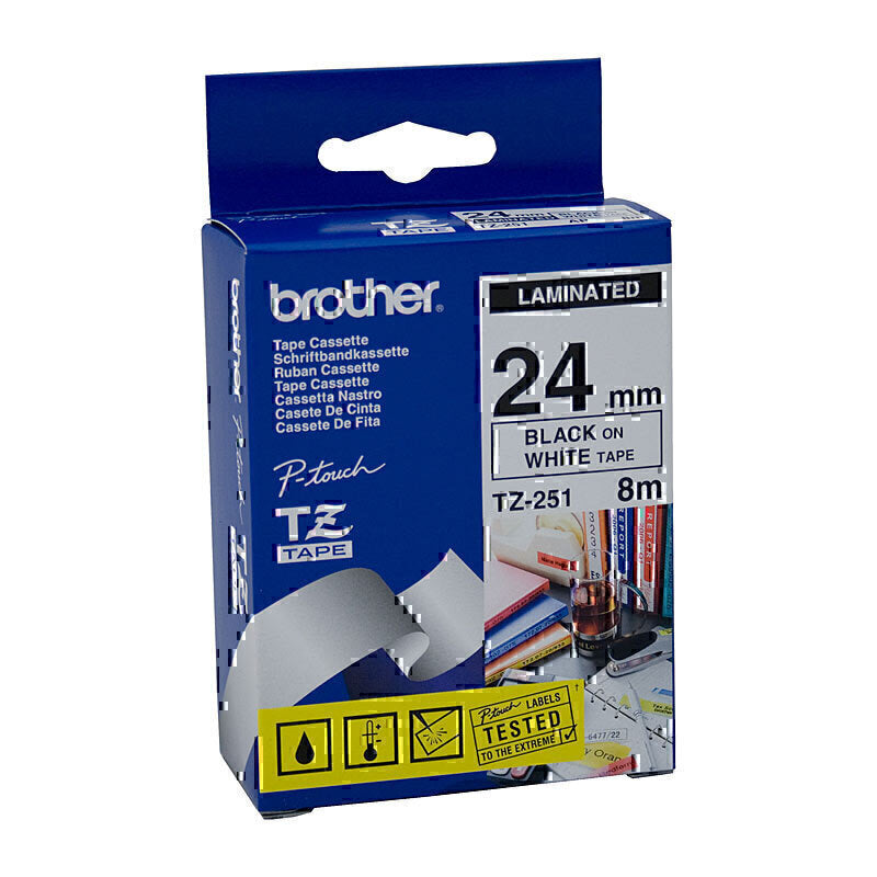 Brother TZe251 Labelling Tape 24mm x 8m - TZe-251