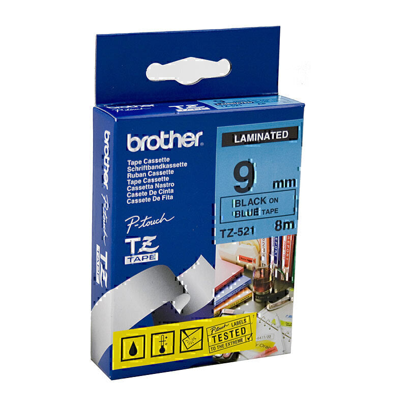 Brother TZe521 Labelling Tape 9mm x 8m - TZe-521