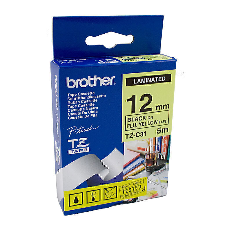 Brother TZeC31 Labelling Tape 12mm x 5m - TZe-C31