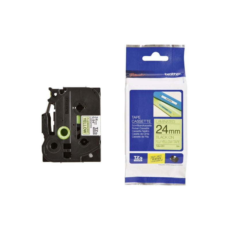Brother TZeC51 Labelling Tape 24mm x 5m - TZe-C51