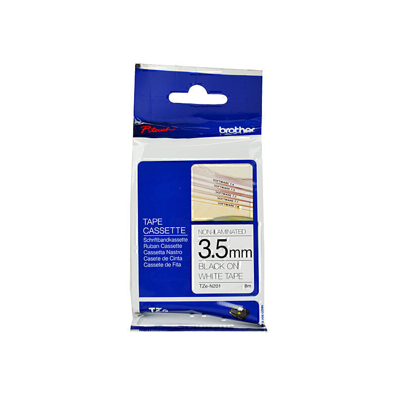 Brother TZeN201 Labelling Tape 3.5mm x 8m - TZe-N201