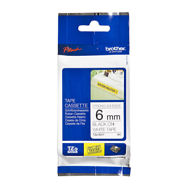 Brother TZeS211 Labelling Tape 6mm x 8m - TZe-S211