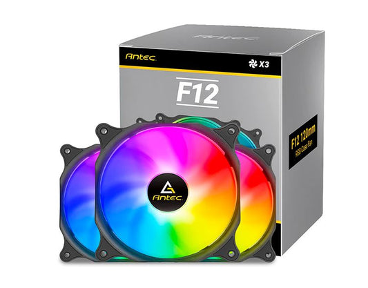 Antec F12 Racing ARGB 3 Pack w/ ARGB and PWM Controller. Full Spectrum ARGB lighting and efficient cooling. Visual appealing 120mm x 3 Case Fan. F12 Racing ARGB 3PK