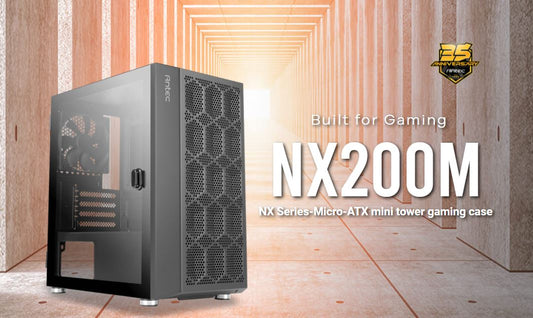 Antec NX200M m-ATX, ITX Case, Large Mesh Front for excellent cooling, Side Window, 1x 12CM Fan Included, Radiator 240mm. GPU 275mm NX200M