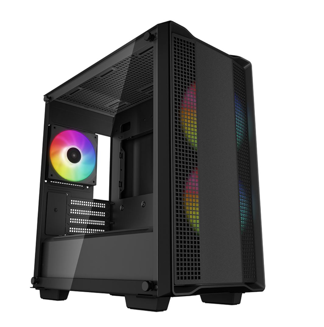 DeepCool CC360 ARGB Micro-ATX Case 3x120mm Pre-Installed ARGB Fans, Tempered Glass Panel, Front USB3.0x1?USB2.0x1?Audiox1 R-CC360-BKAPM3-G-1