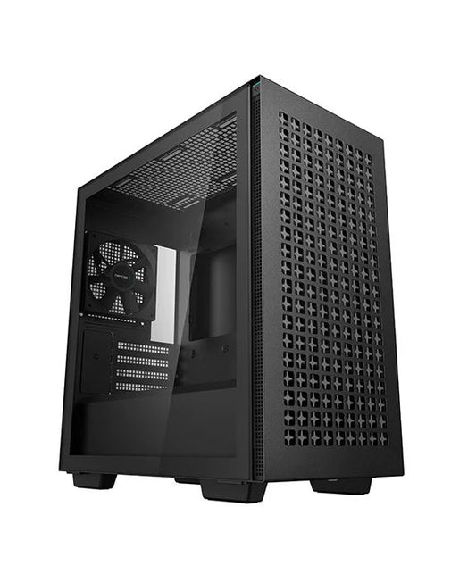 DeepCool CH370 M-ATX Tempered Glass Case, 120mm Rear Fan Pre-Installed, Headphone Stand, up to 360mm Radiators, 2 Switching front panels R-CH370-BKNAM1-G-1