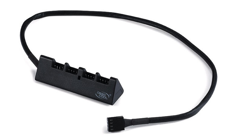 DeepCool FH-04 4 Port Fan Hub, Compatible With 12V 3PIN/4PIN Fans, 550mm, Extend Up To 4 Fans DP-F04PWM-HUB