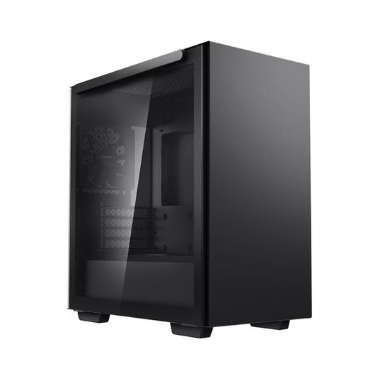 DeepCool MACUBE 110 Black Minimalistic Micro-ATX Case, Magnetic Tempered Glass Panel, Removable Drive Cage, Adjustable GPU Holder, 1xPreinstalled Fan R-MACUBE110-BKNGM1N-G-1