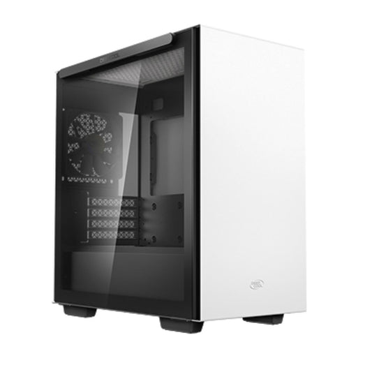 DeepCool MACUBE 110 White Minimalistic Micro-ATX Case, Magnetic Tempered Glass Panel, Removable Drive Cage, Adjustable GPU Holder, 1xPreinstalled Fan R-MACUBE110-WHNGM1N-G-1
