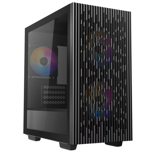 DeepCool MATREXX 40 FS Micro-ATX Case, 3xTri-Color LED Fans, Tempered Glass Panel, Mesh Top and Front Panel, Better Airflow for Cooling Support DP-MATX-MATREXX40-3FS