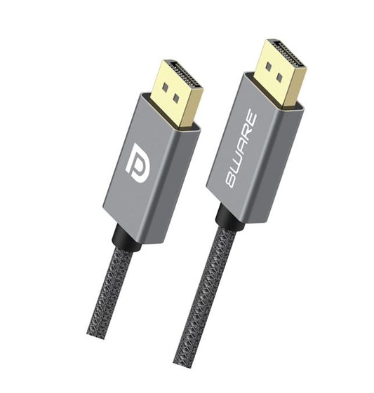 8ware Pro Series 4K 60Hz DisplayPort Male DP to DisplayPort Male DP cable 2M Gray metal aluminum shell Gold Plated connectors (Retail package) 8W-DPDP