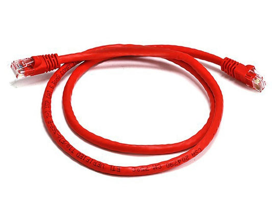 8Ware CAT6A Cable 0.25m (25cm) - Red Color RJ45 Ethernet Network LAN UTP Patch Cord Snagless PL6A-0.25RD