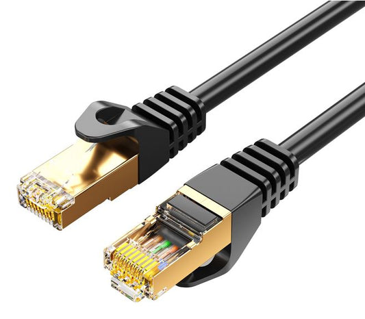 8Ware CAT7 Cable 1m - Black Color RJ45 Ethernet Network LAN UTP Patch Cord Snagless CAT7-F-1BLK