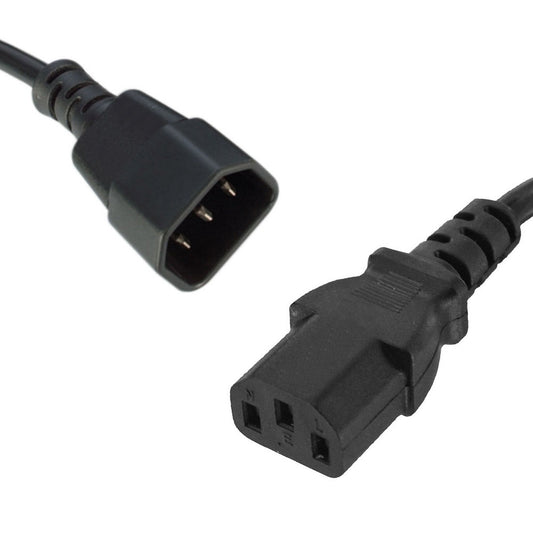 8Ware Power Cable Extension Cord 1m IEC C14 to C13 Male to Female for Monitor to PC or PC/UPS to Device RC-3080-010