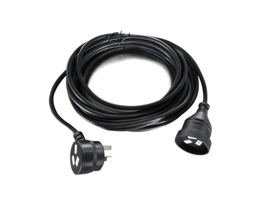 8Ware AU Power Cable Extension 3-Pin Male to Female 2m 3-Pin AU Piggy Back Black RC-3088AU-020