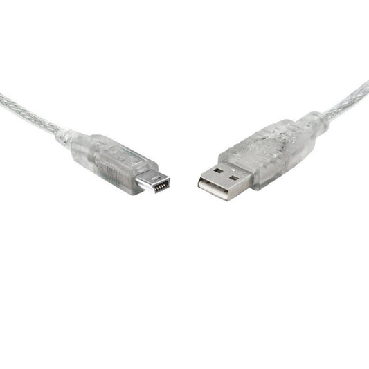 8Ware USB 2.0 Cable 1m A to Mini-USB B Male to Male Transparent UC-2001ABN