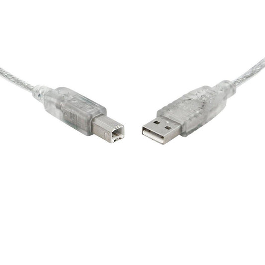 8Ware USB 2.0 Cable 2m Type A to B Male to Male Printer Cable for HP Canon Dell Brother Epson Xerox Transparent Metal Sheath UL Approved  UC-2002AB