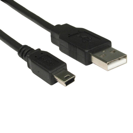 10x 8Ware USB 2.0 Cable 1m A Male to Mini B Black UC2-MINI2OEM