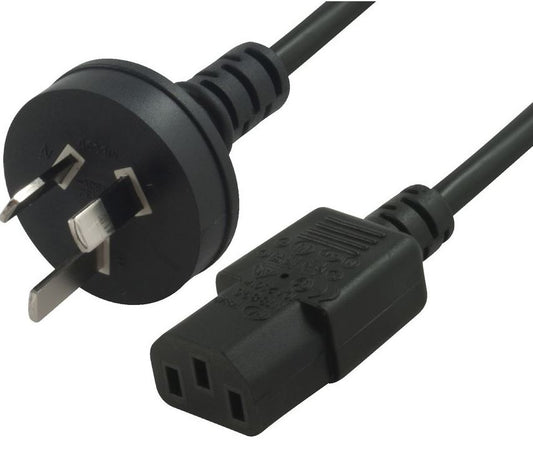 Hypertec AU Power Cable 2m - Male Wall 240v PC to Power Socket 3pin to IEC 320-C13 for Notebook/ AC Adapter Black AU Certified Retail Pack  H40IEC2